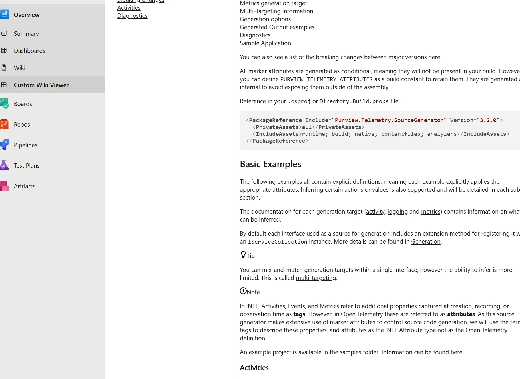 Azure DevOps Wiki, with GFM